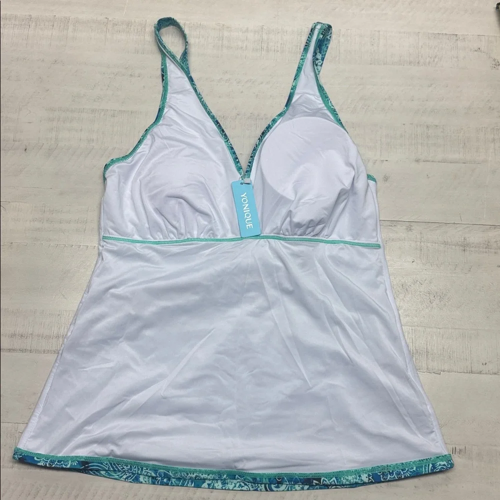 Yonique Plus Size Tummy Control Tankini Two Piece Bathing Suit Athletic Swimwear - Picture 10 of 10